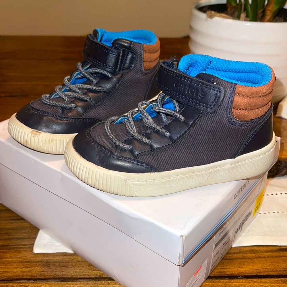 Carter’s Easy On Rolling Navy High Tops Toddler 7